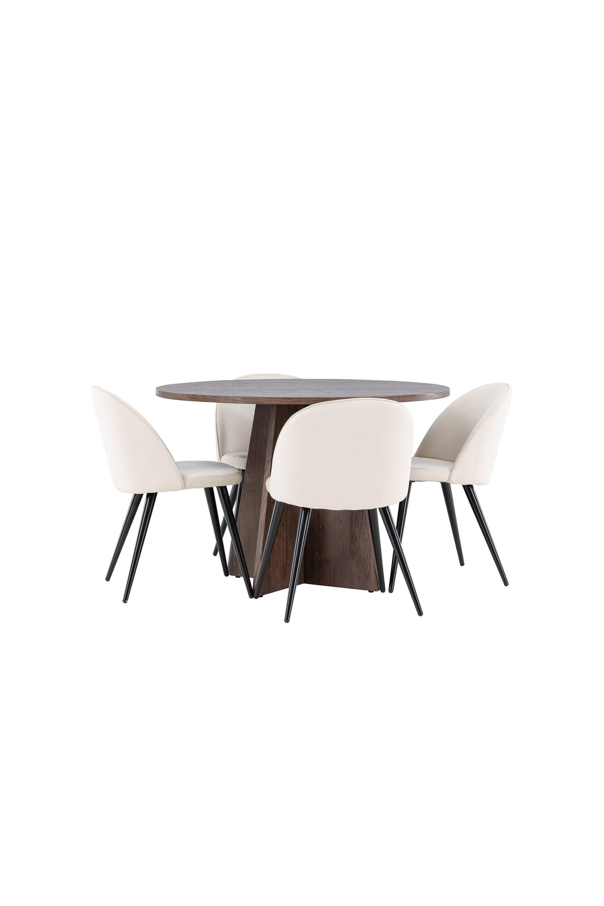 Bootcut Matbord med Velvet Stolarna – MDF