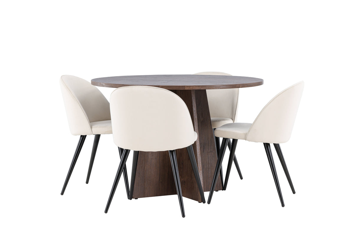Bootcut Matbord med Velvet Stolarna – MDF