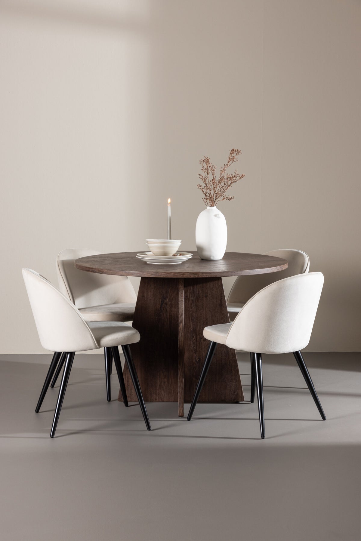 Bootcut Matbord med Velvet Stolarna – MDF
