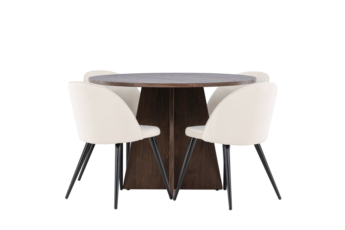 Bootcut Matbord med Velvet Stolarna – MDF