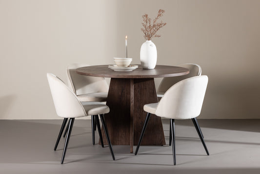 Bootcut Matbord med Velvet Stolarna – MDF