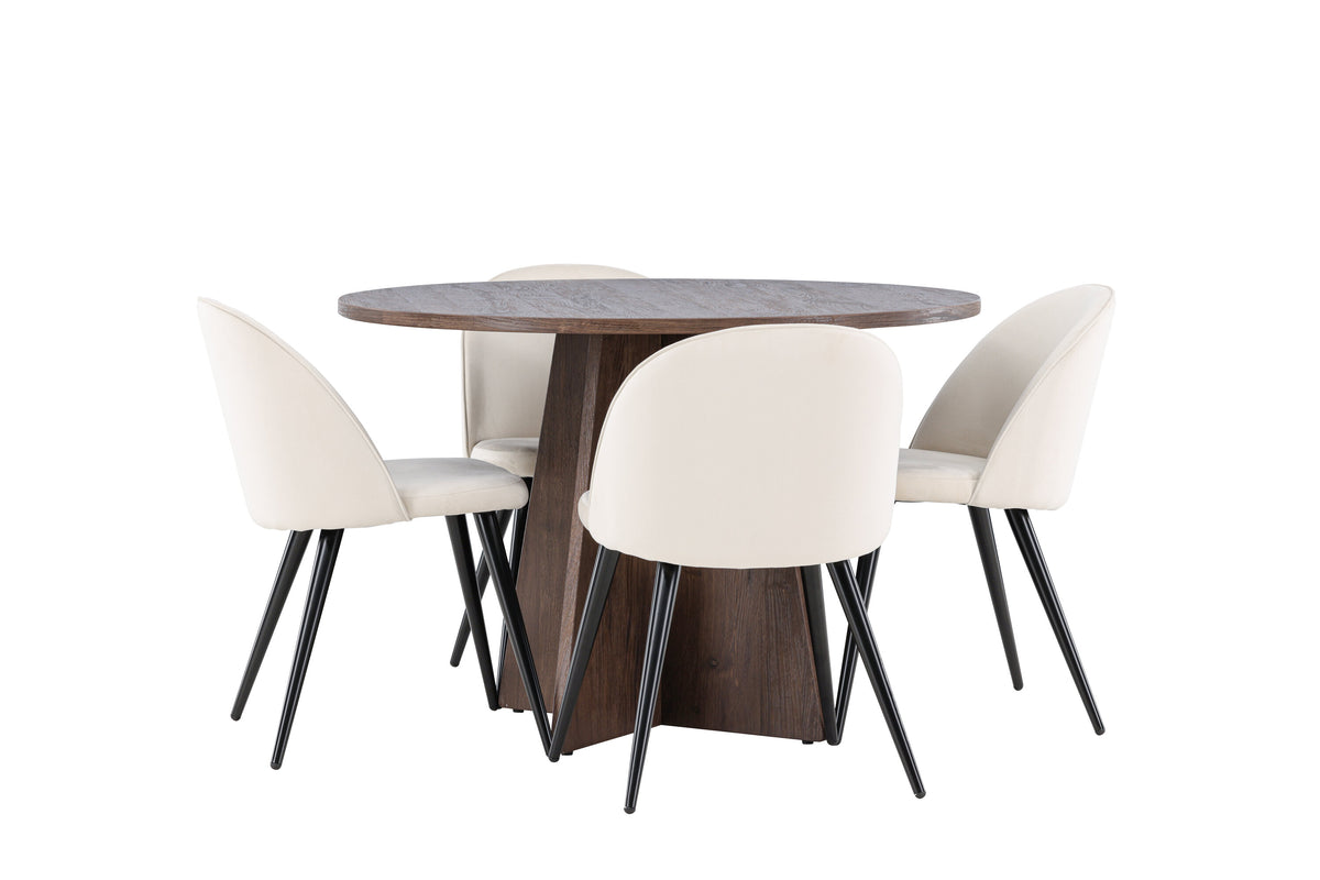 Bootcut Matbord med Velvet Stolarna – MDF