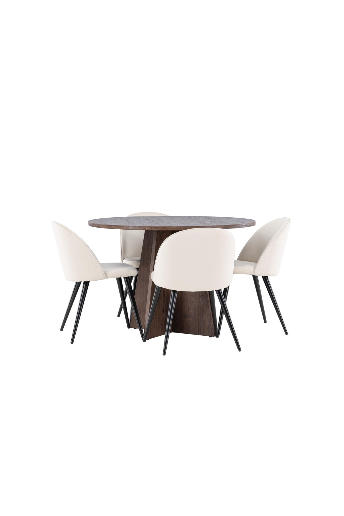 Bootcut Matbord med Velvet Stolarna – MDF