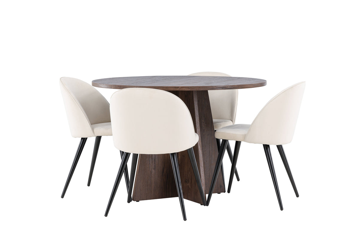 Bootcut Matbord med Velvet Stolarna – MDF