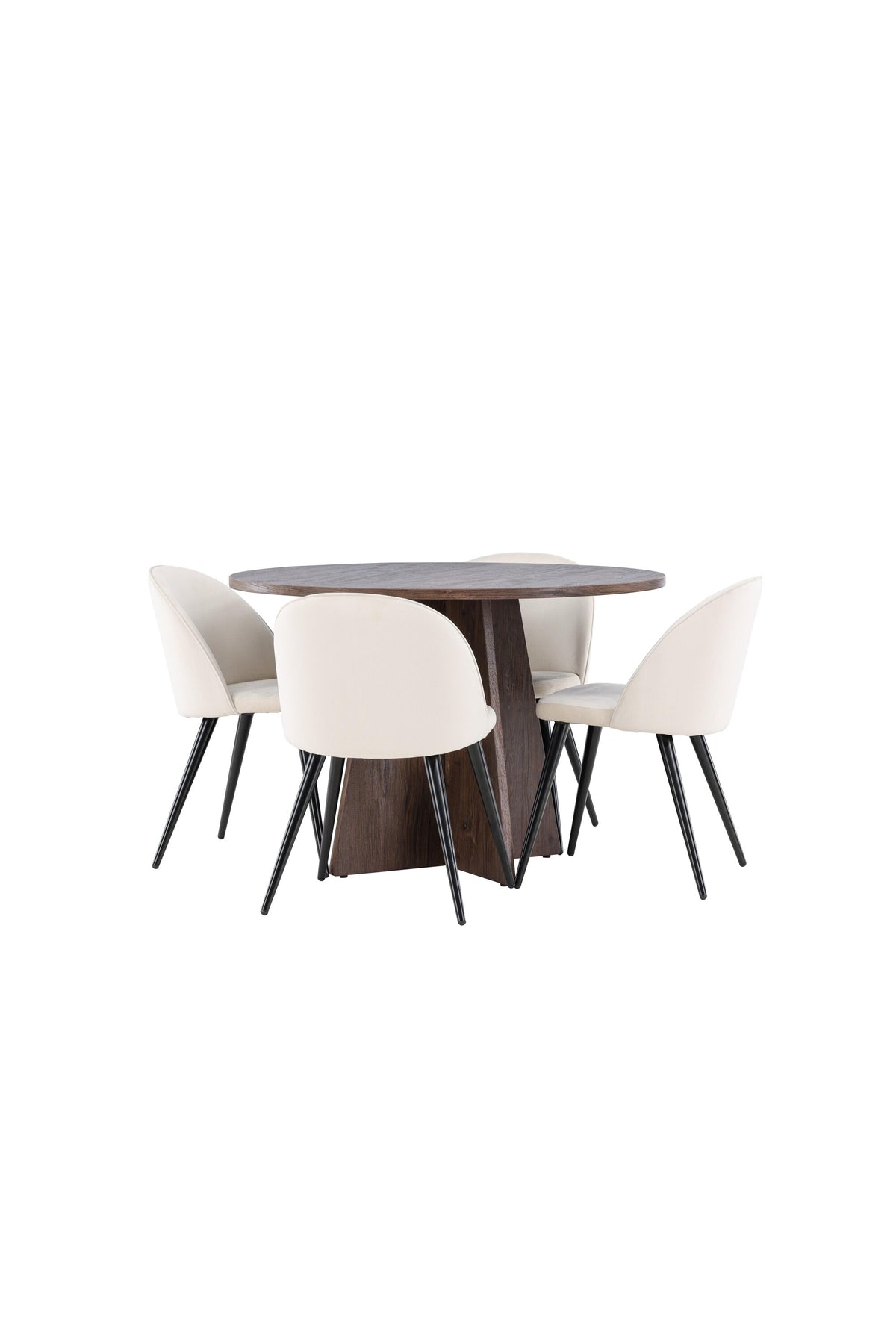 Bootcut Matbord med Velvet Stolarna – MDF