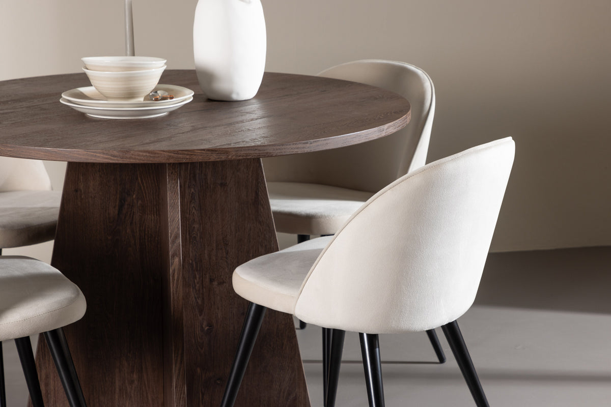 Bootcut Matbord med Velvet Stolarna – MDF