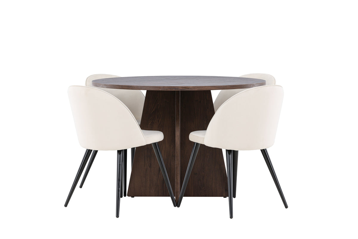 Bootcut Matbord med Velvet Stolarna – MDF