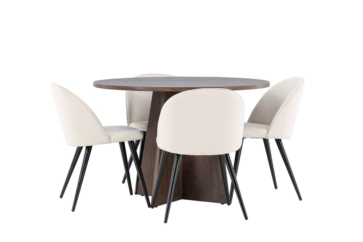 Bootcut Matbord med Velvet Stolarna – MDF