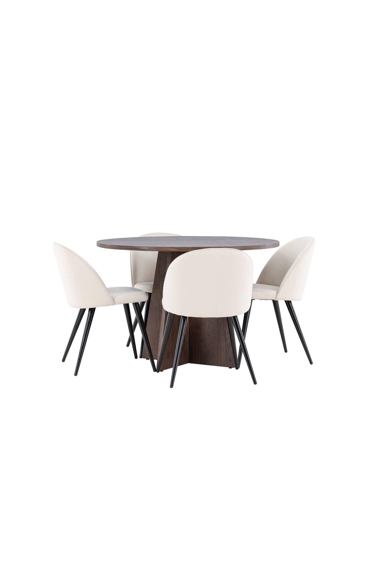 Bootcut Matbord med Velvet Stolarna – MDF