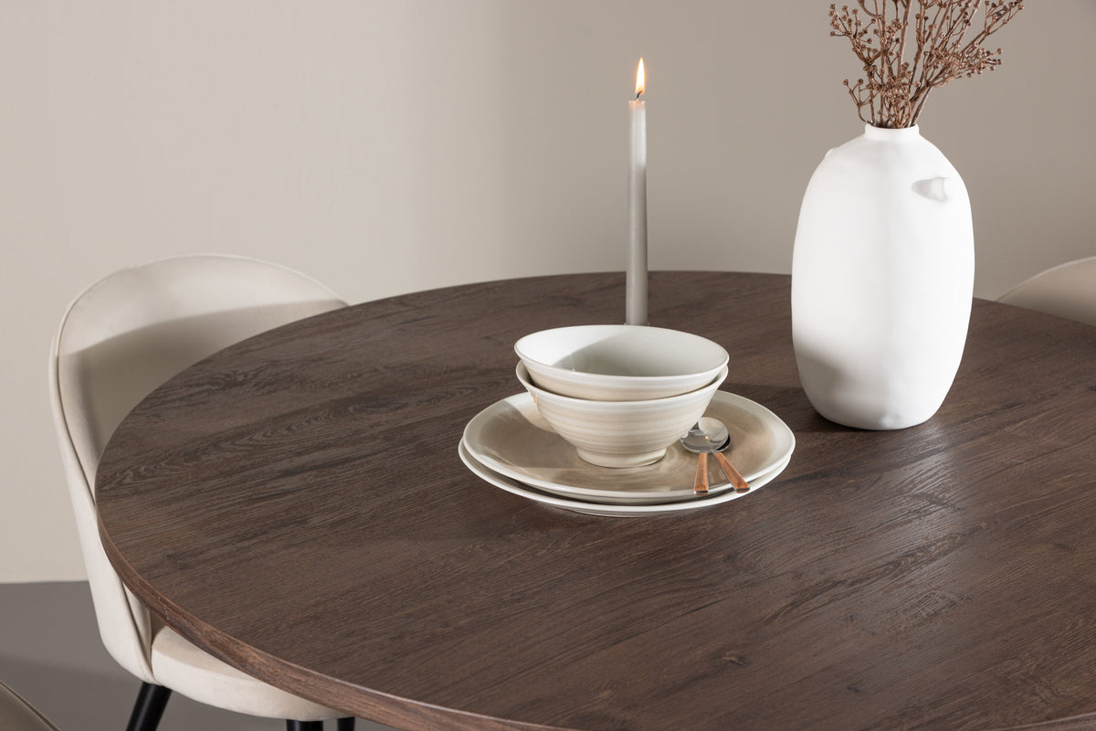 Bootcut Matbord med Velvet Stolarna – MDF