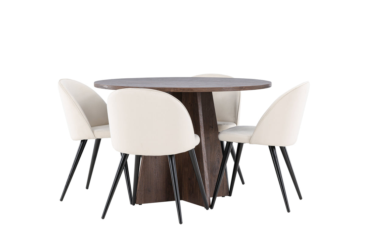 Bootcut Matbord med Velvet Stolarna – MDF