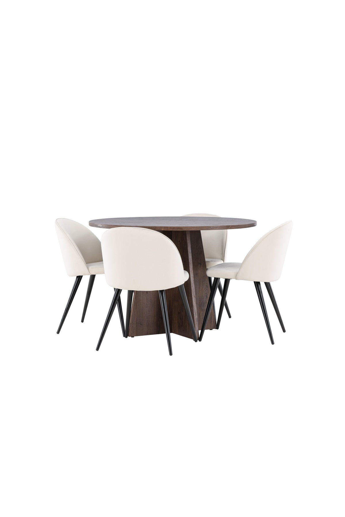 Bootcut Matbord med Velvet Stolarna – MDF