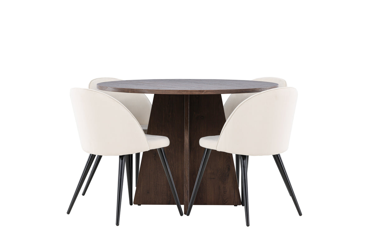 Bootcut Matbord med Velvet Stolarna – MDF