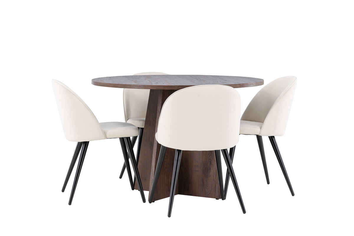 Bootcut Matbord med Velvet Stolarna – MDF