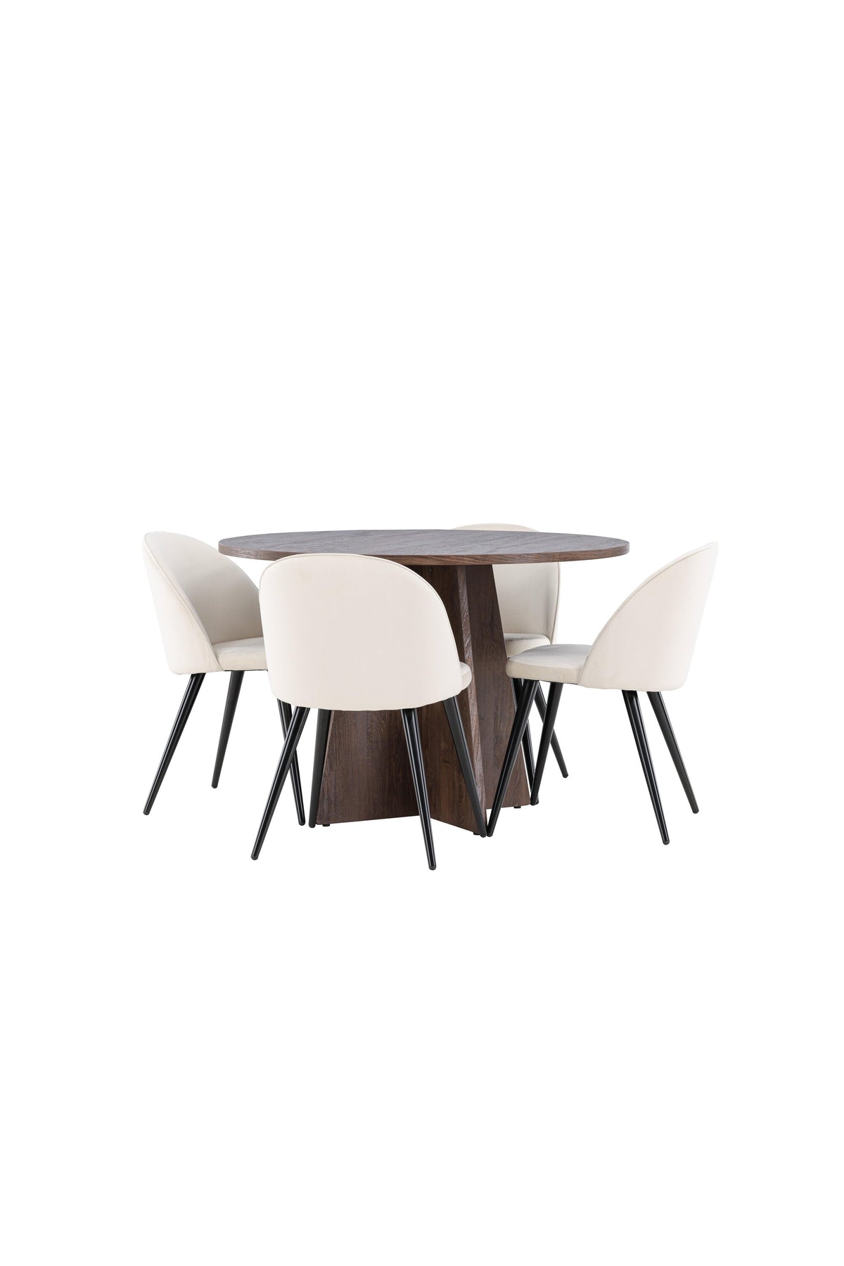 Bootcut Matbord med Velvet Stolarna – MDF