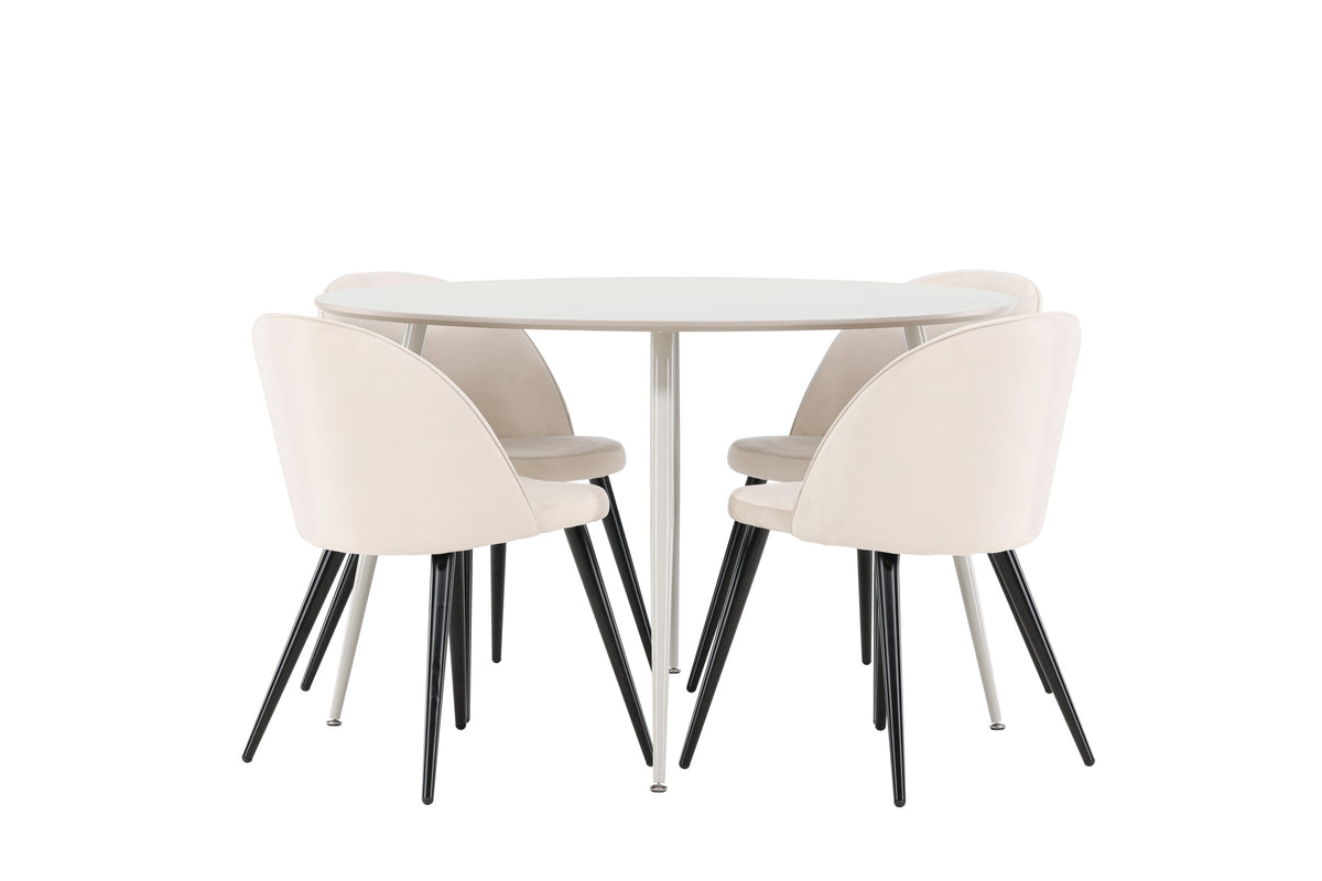 Plaza Matbord med Velvet Stolarna – MDF