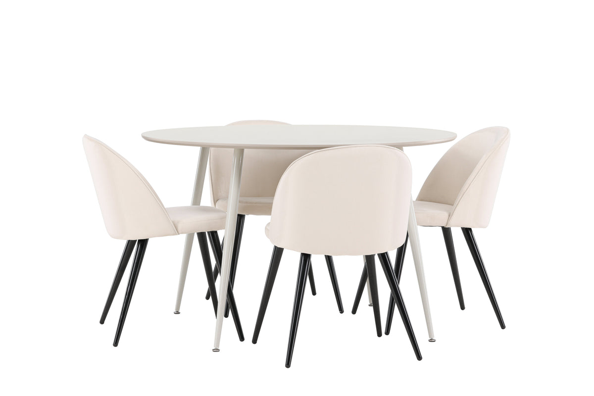 Plaza Matbord med Velvet Stolarna – MDF