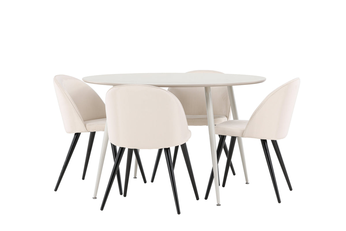 Plaza Matbord med Velvet Stolarna – MDF