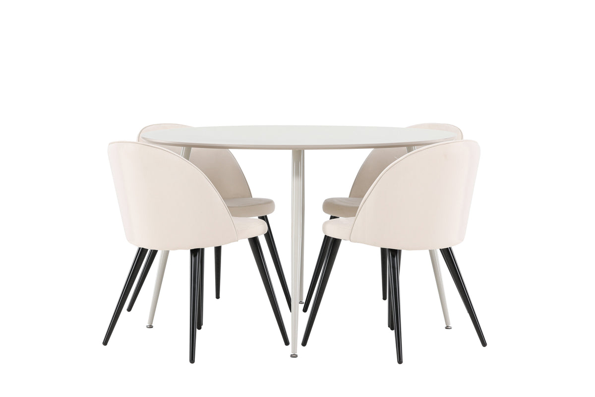 Plaza Matbord med Velvet Stolarna – MDF