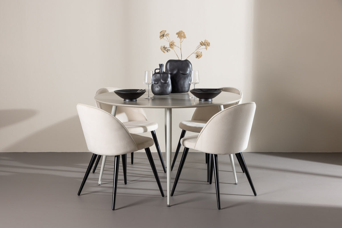Plaza Matbord med Velvet Stolarna – MDF