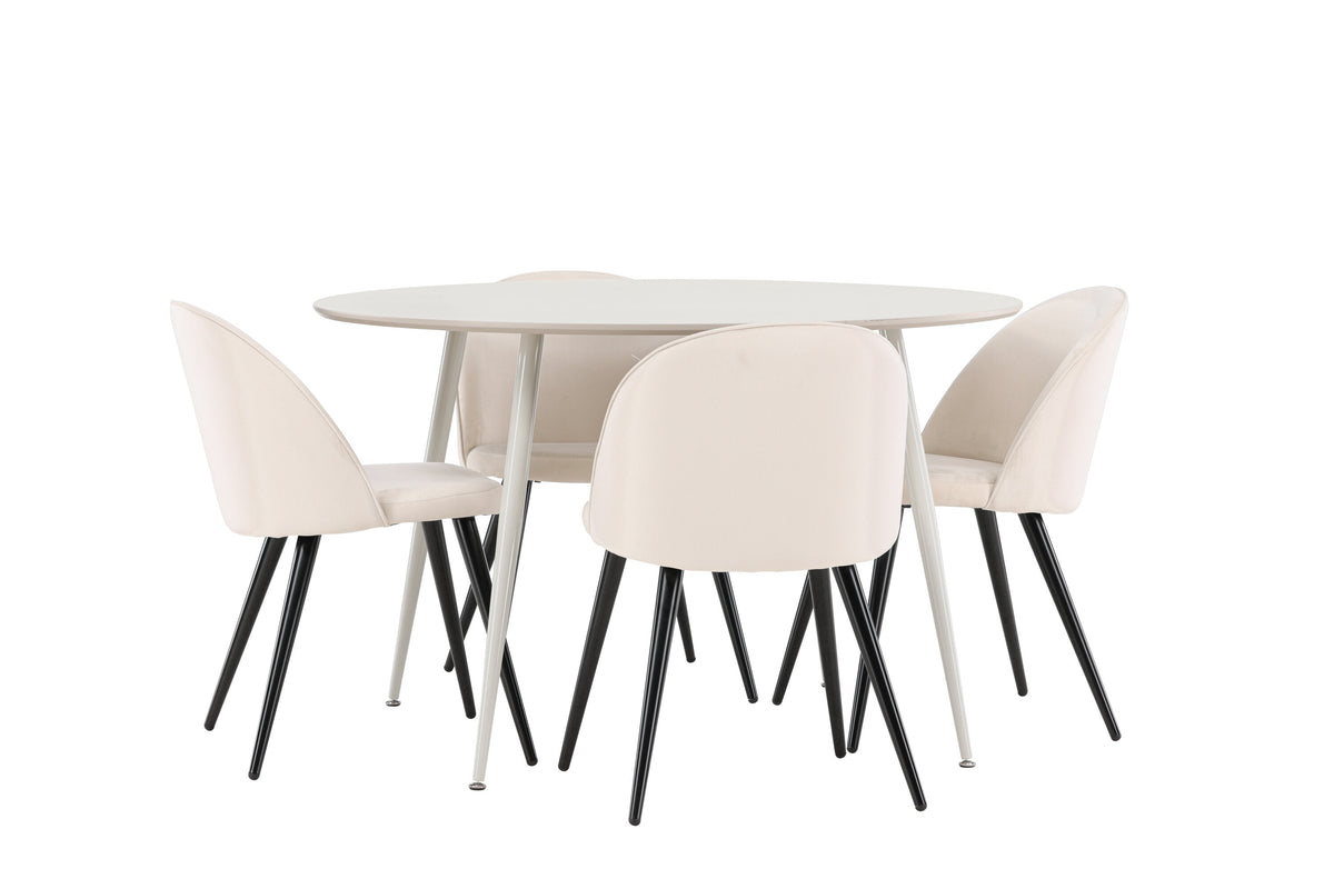 Plaza Matbord med Velvet Stolarna – MDF