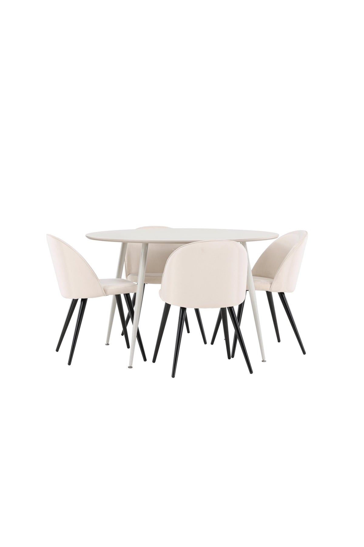 Plaza Matbord med Velvet Stolarna – MDF