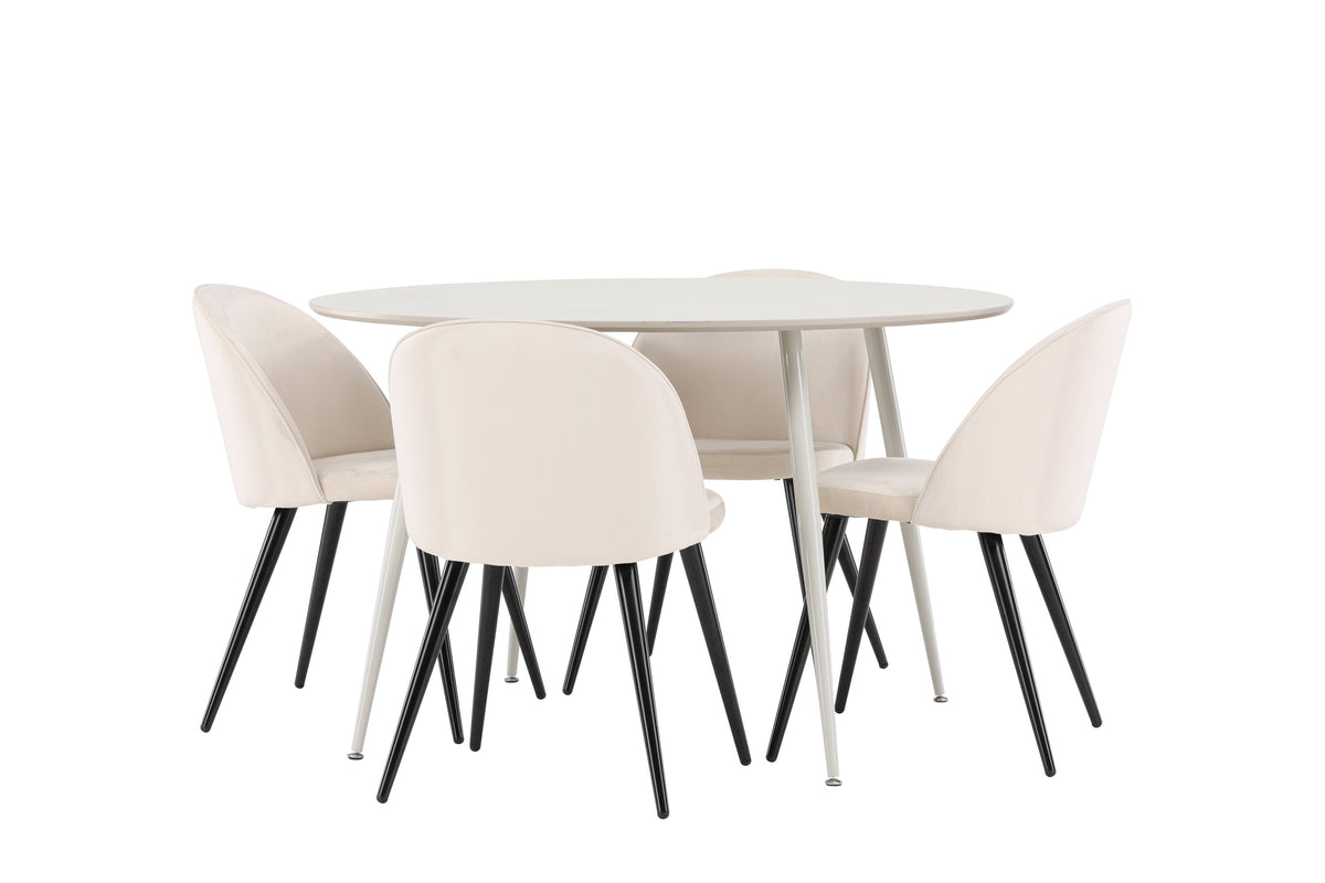 Plaza Matbord med Velvet Stolarna – MDF