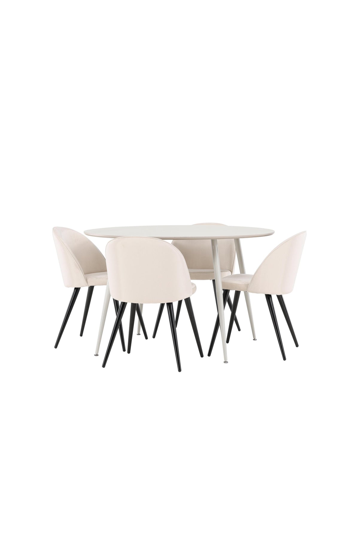 Plaza Matbord med Velvet Stolarna – MDF