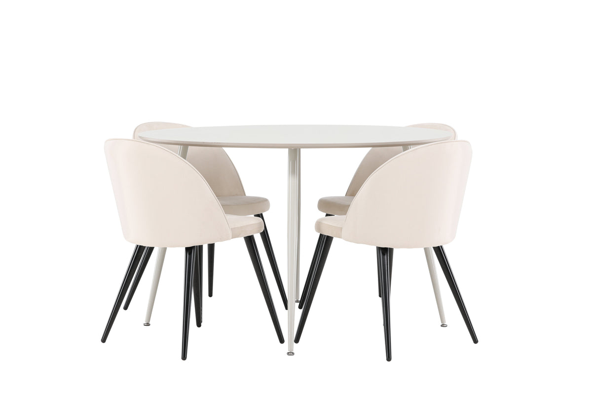 Plaza Matbord med Velvet Stolarna – MDF
