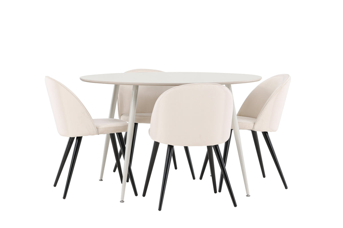 Plaza Matbord med Velvet Stolarna – MDF
