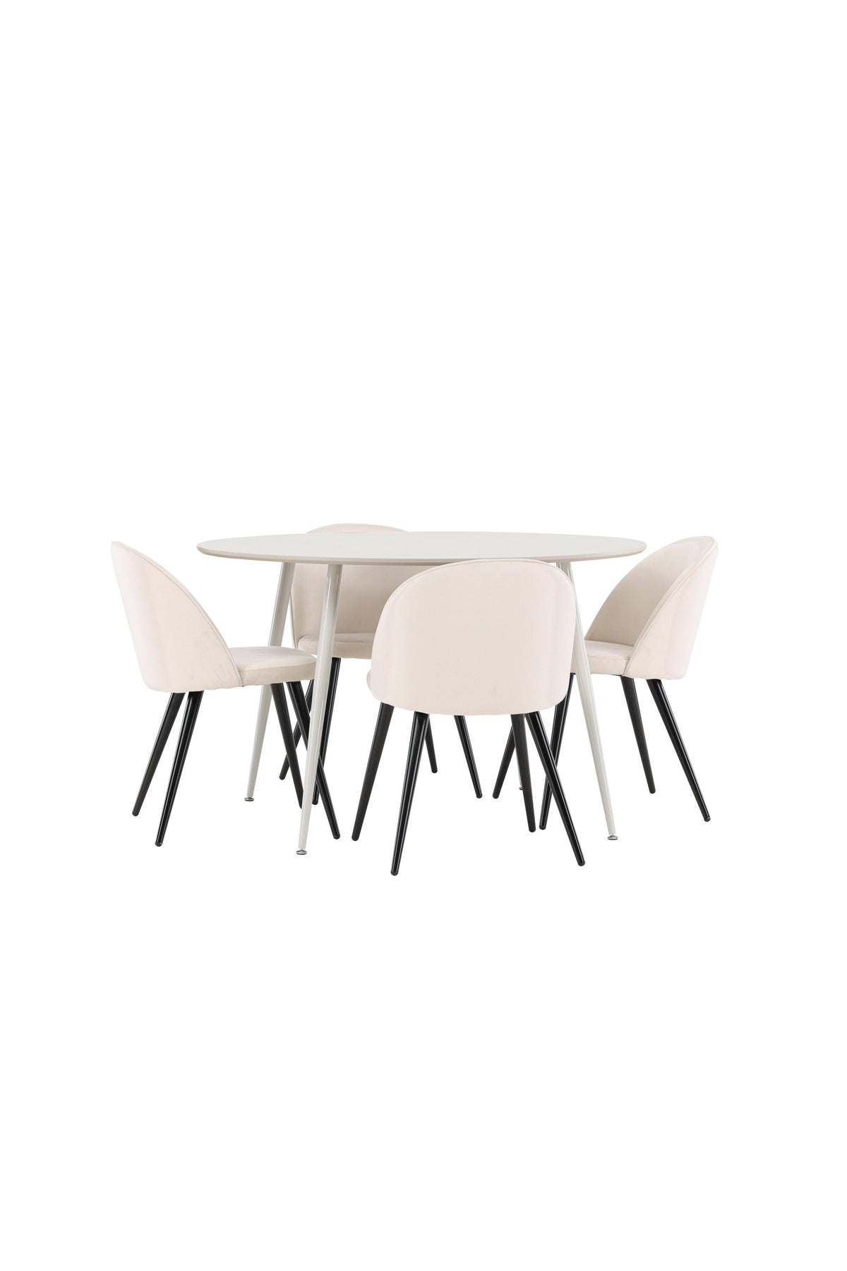 Plaza Matbord med Velvet Stolarna – MDF