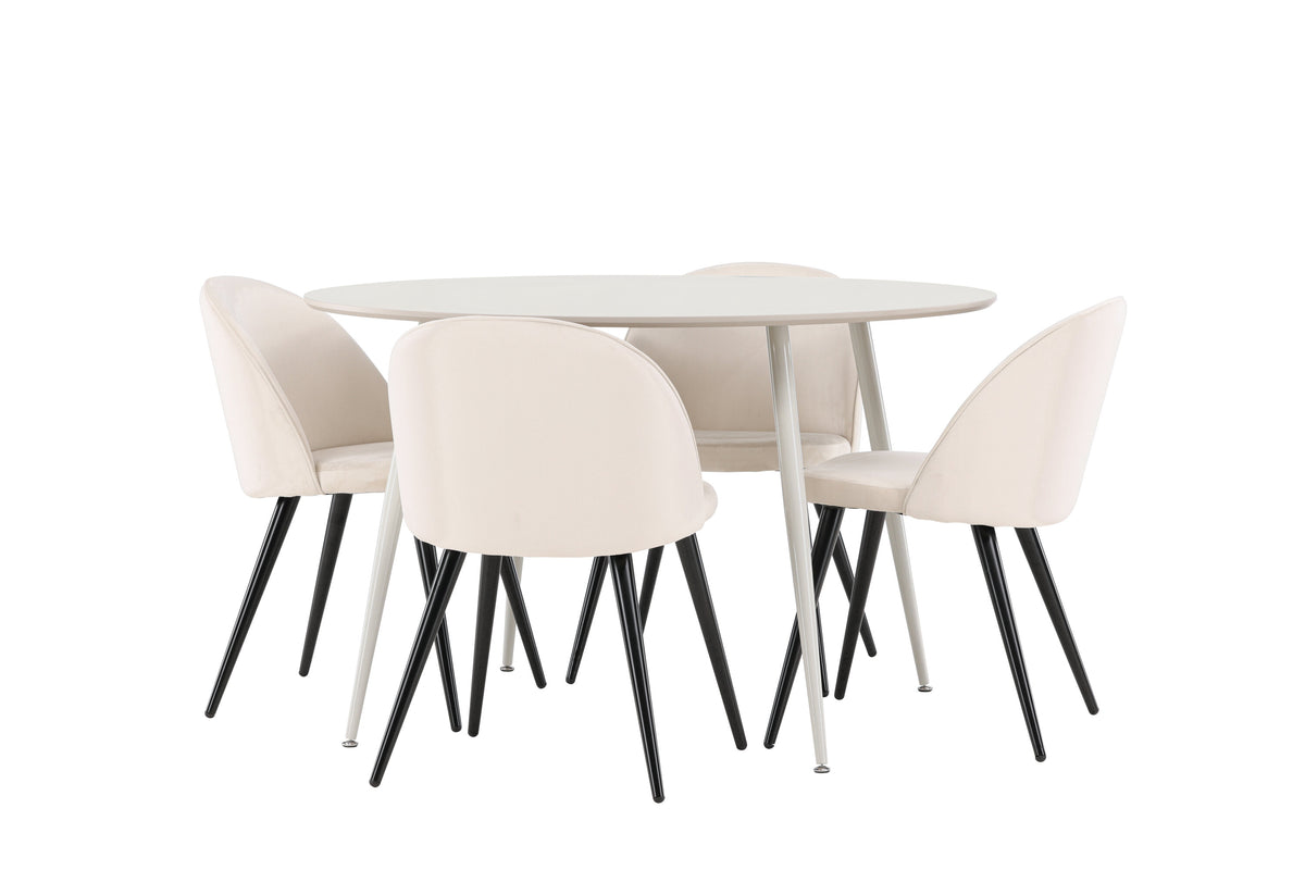 Plaza Matbord med Velvet Stolarna – MDF