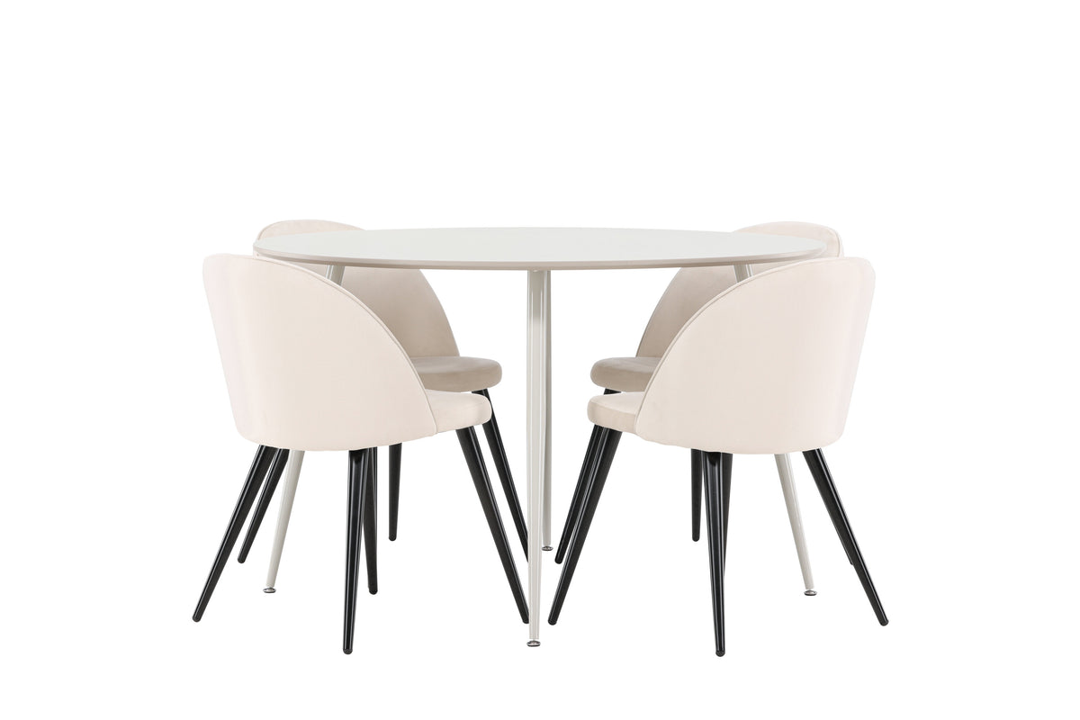 Plaza Matbord med Velvet Stolarna – MDF