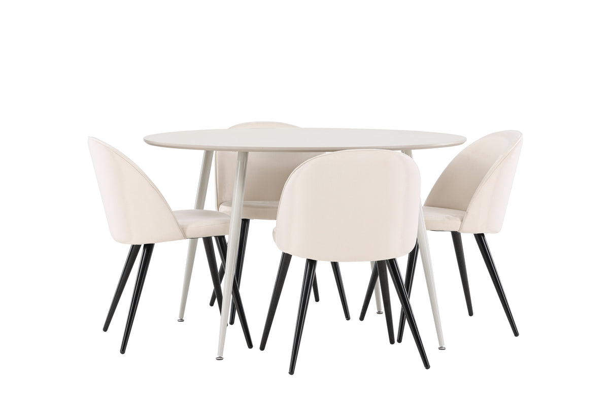Plaza Matbord med Velvet Stolarna – MDF