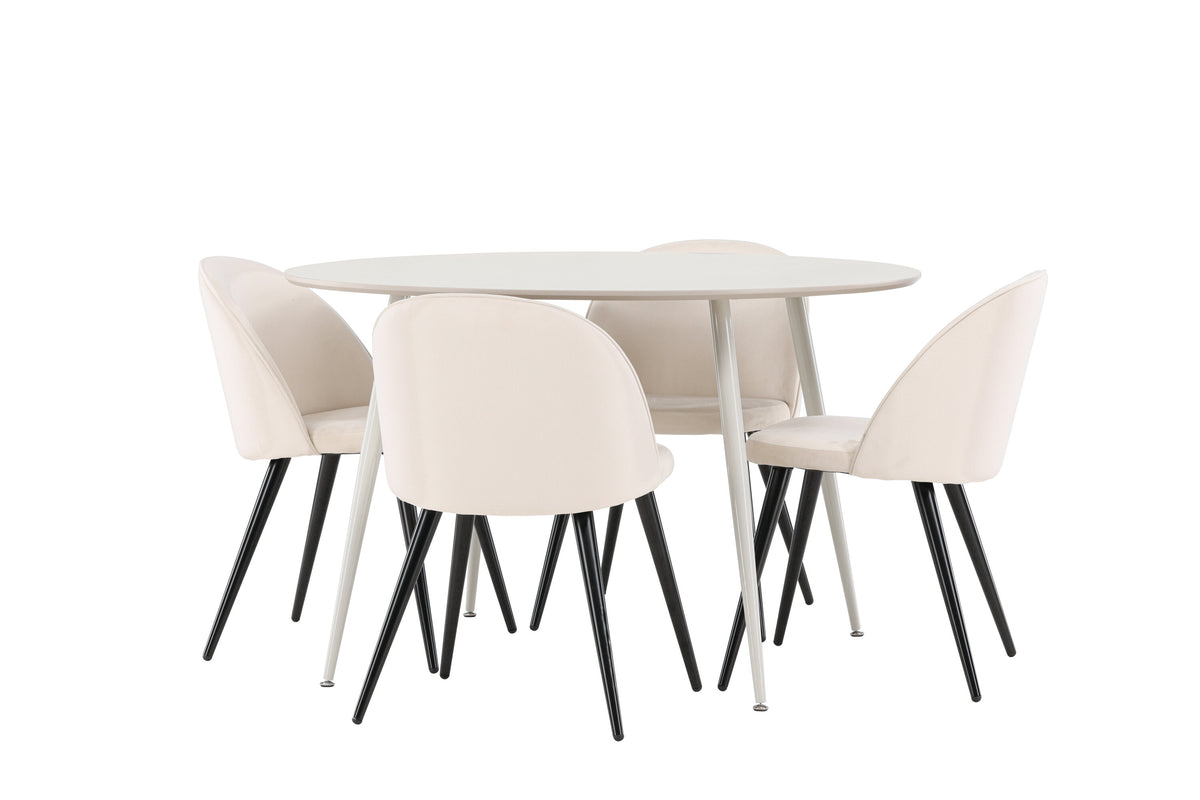 Plaza Matbord med Velvet Stolarna – MDF