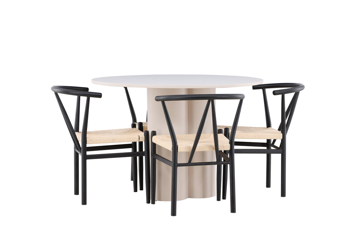 Olivia Matbord med Alfons Stolarna – MDF