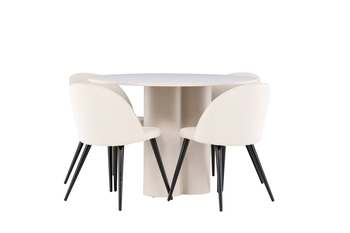 Olivia Matbord med Velvet Stolarna – MDF