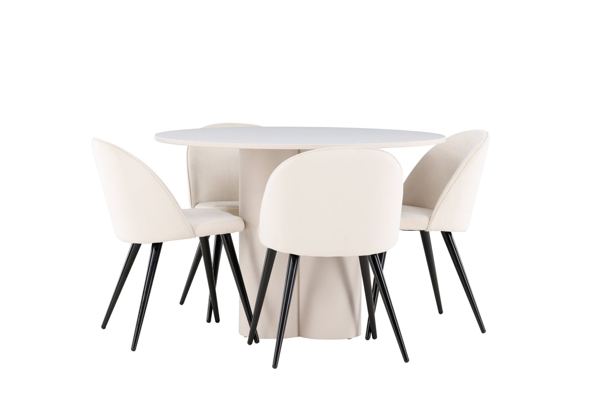 Olivia Matbord med Velvet Stolarna – MDF