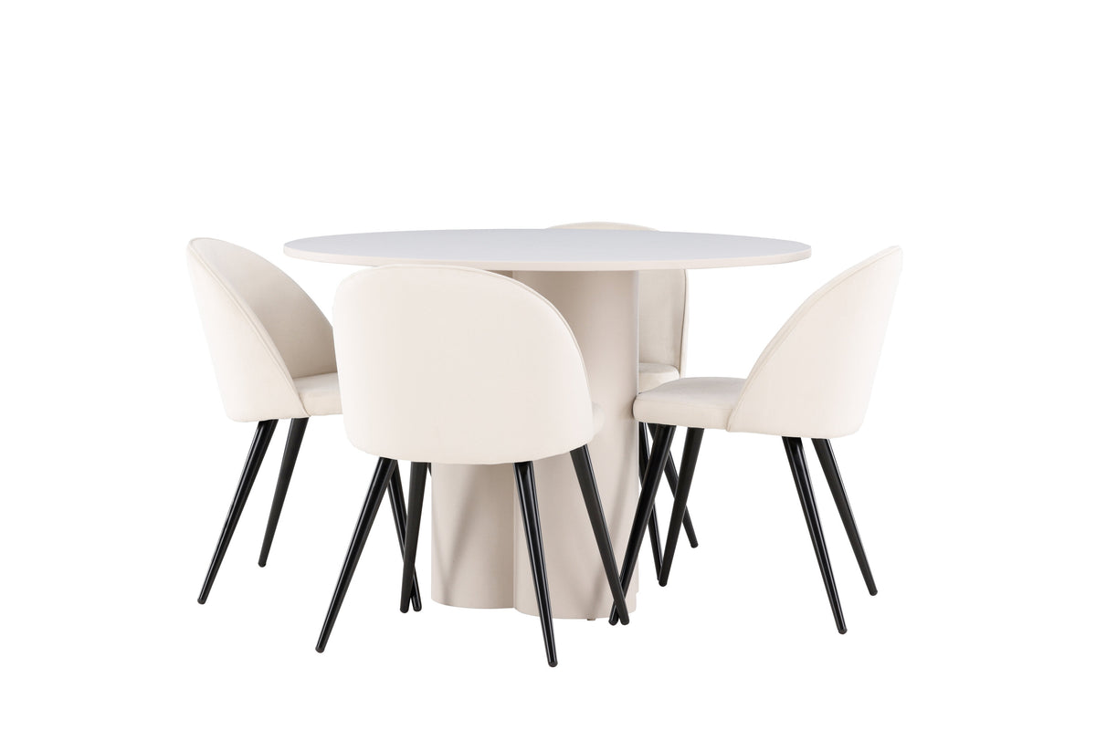 Olivia Matbord med Velvet Stolarna – MDF