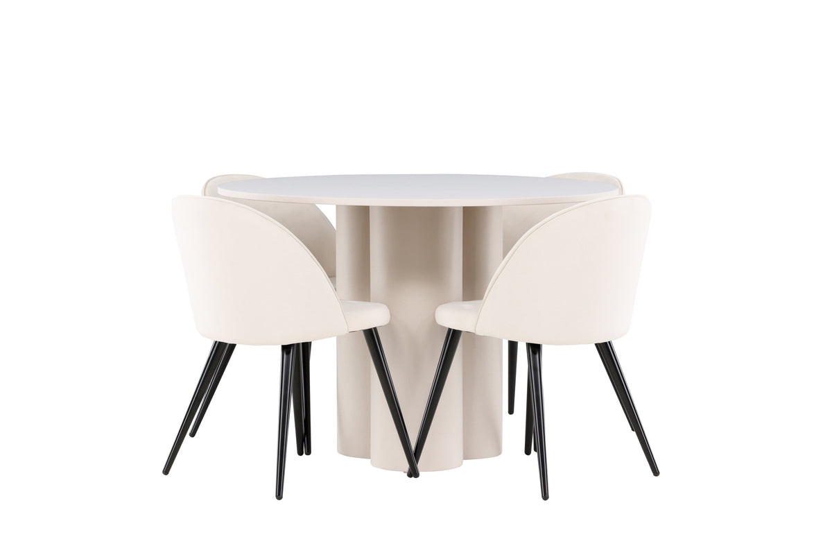 Olivia Matbord med Velvet Stolarna – MDF