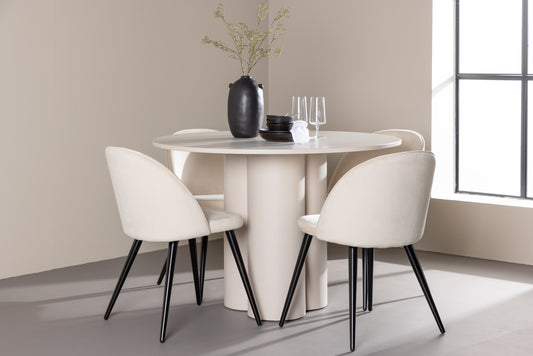 Olivia Matbord med Velvet Stolarna – MDF