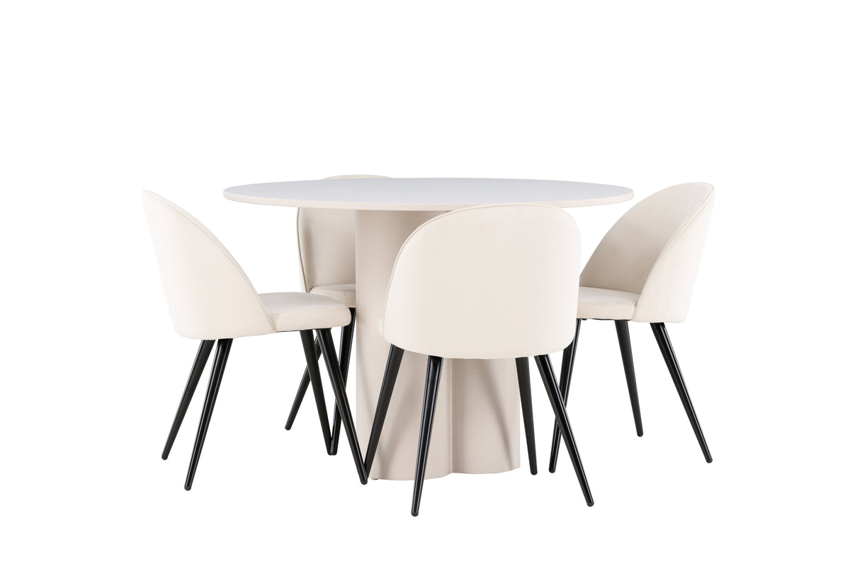 Olivia Matbord med Velvet Stolarna – MDF