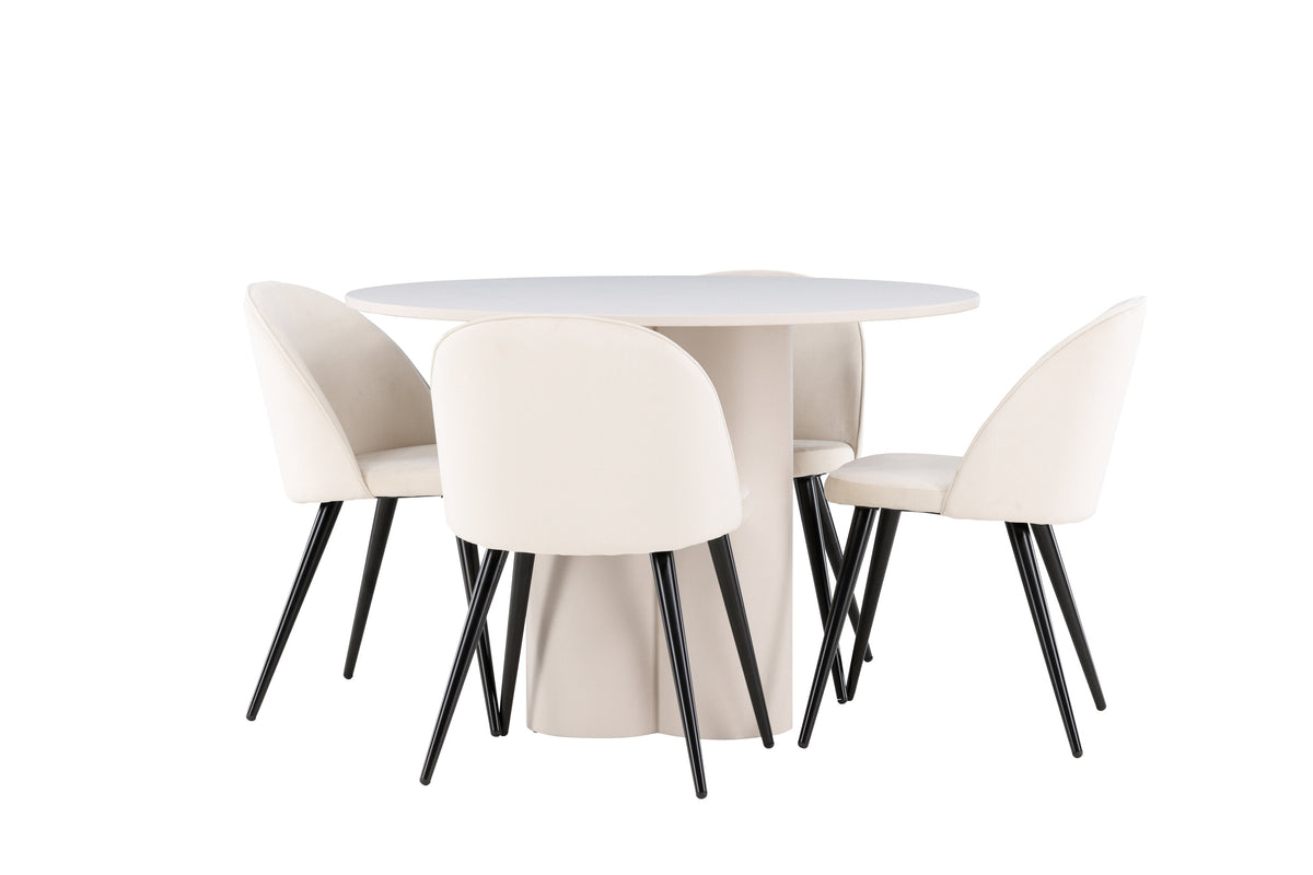 Olivia Matbord med Velvet Stolarna – MDF