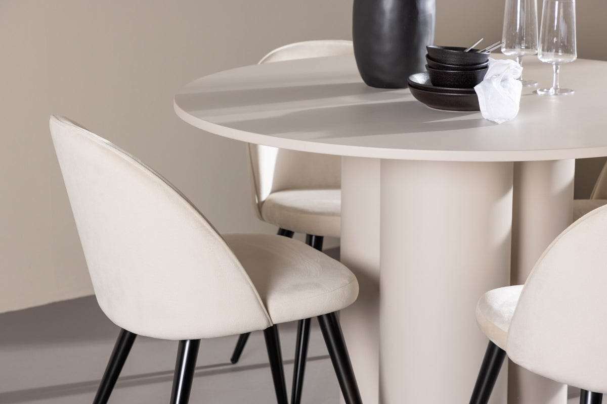 Olivia Matbord med Velvet Stolarna – MDF