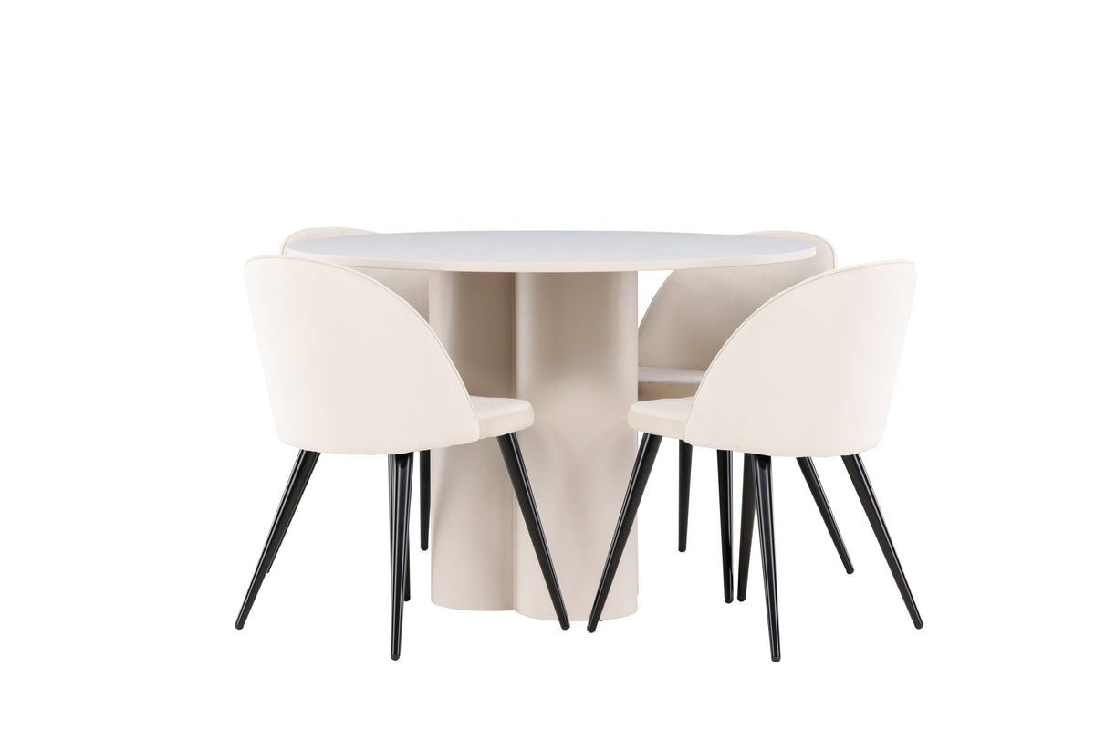 Olivia Matbord med Velvet Stolarna – MDF