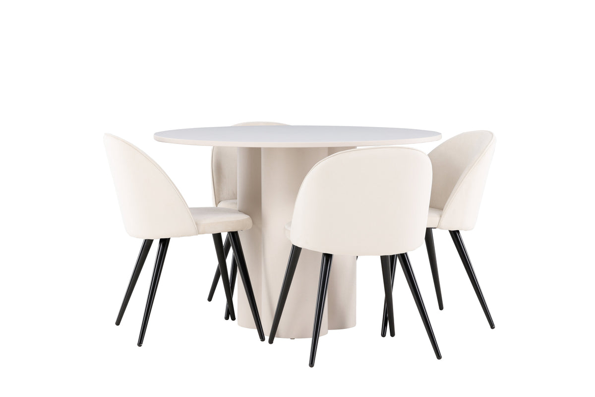 Olivia Matbord med Velvet Stolarna – MDF