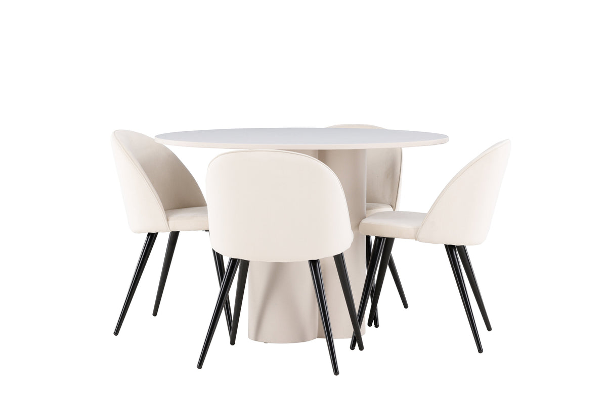Olivia Matbord med Velvet Stolarna – MDF