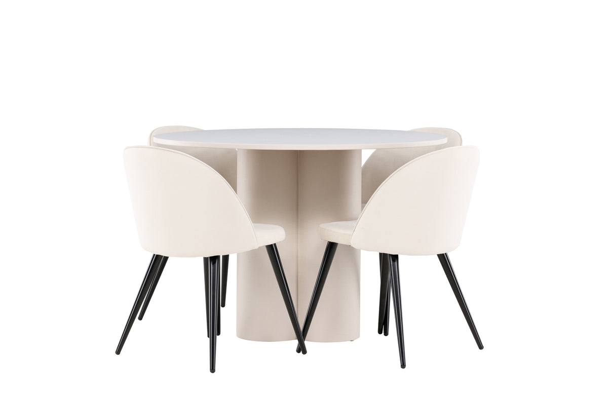 Olivia Matbord med Velvet Stolarna – MDF