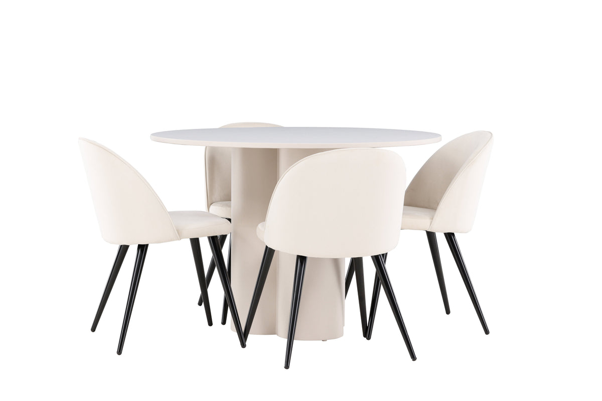 Olivia Matbord med Velvet Stolarna – MDF
