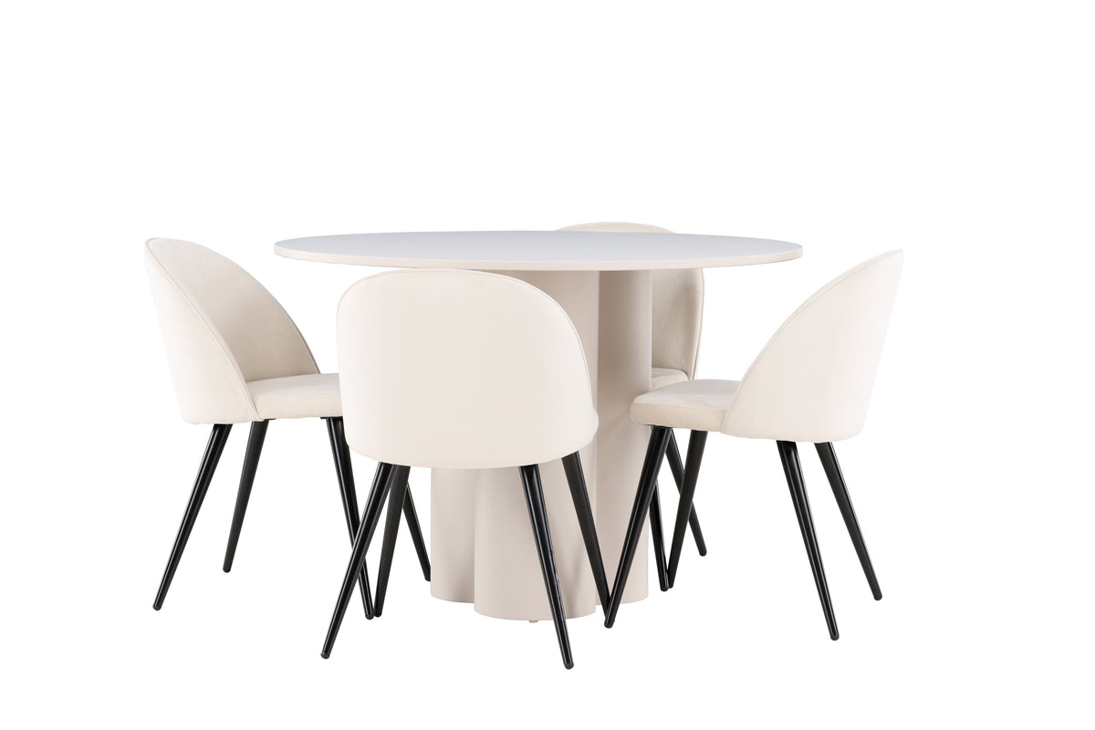 Olivia Matbord med Velvet Stolarna – MDF